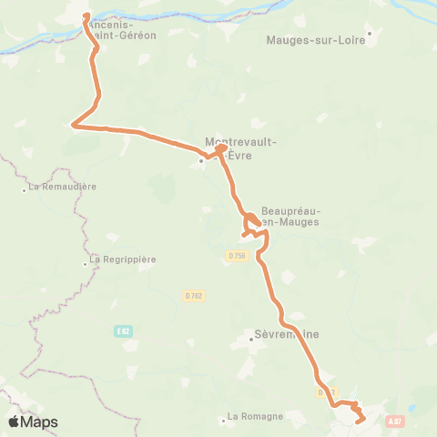 Aléop Maine-et-Loire Cholet / Beaupréau / Ancenis map