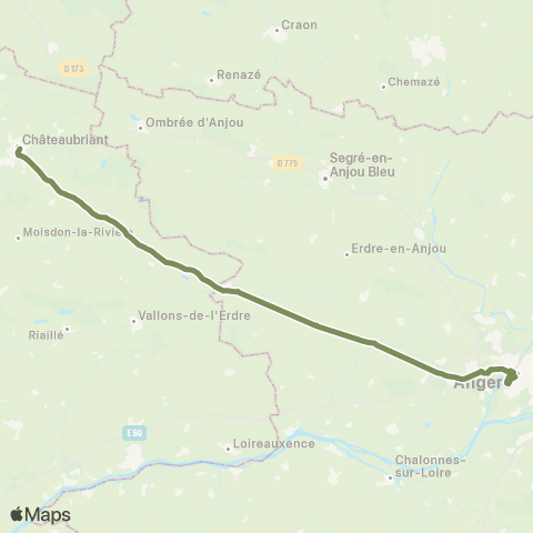 Aléop Maine-et-Loire Angers / Bécon-Les-Granits / Candé / Châteaubriant map