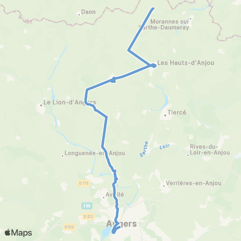 Aléop Maine-et-Loire Angers / Châteauneuf / Miré map