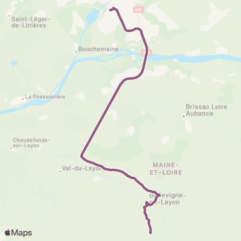 Aléop Maine-et-Loire Angers / Thouarcé / Faveraye-Machelles map