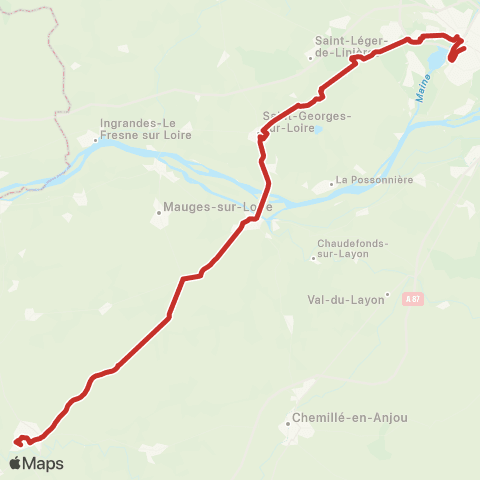 Aléop Maine-et-Loire Angers / Chalonnes-sur-Loire / Beaupréau map