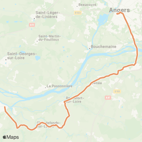 Aléop Maine-et-Loire Angers / Chalonnes-sur-Loire map