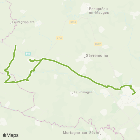 Aléop Maine-et-Loire Sèvremoine (Tillières) / Cholet map