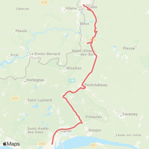 Aléop Loire-Atlantique Saint-Nazaire / Pontchâteau / Redon map