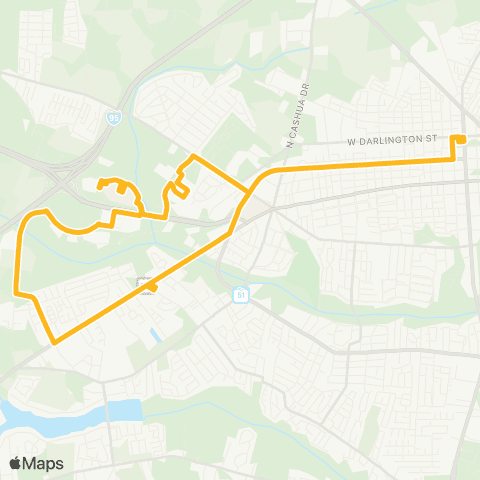 Pee Dee RTA Florence Route 1 map