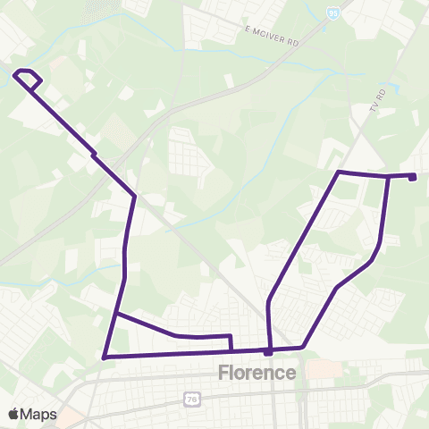 Pee Dee RTA Florence Route 2 map