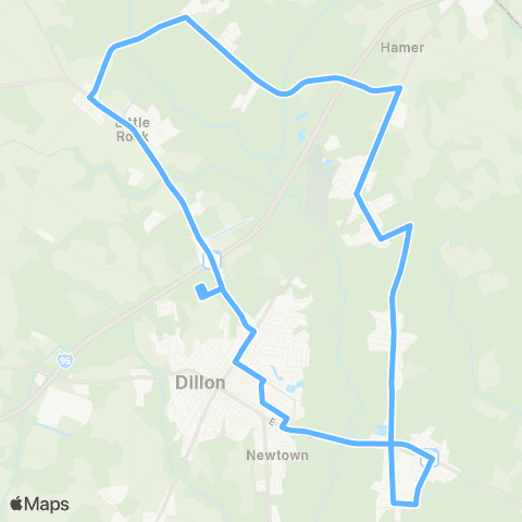 Pee Dee RTA Hamer-Dillon Connect map