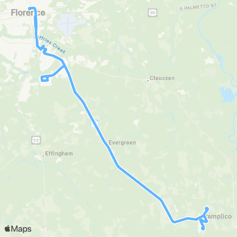 Pee Dee RTA Pamplico-Florence map