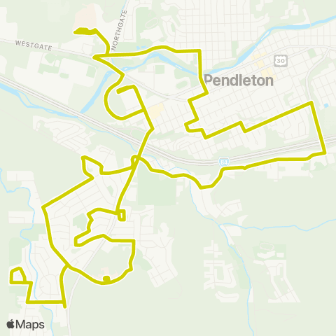 Let'er Bus! (City of Pendleton) Southwest map