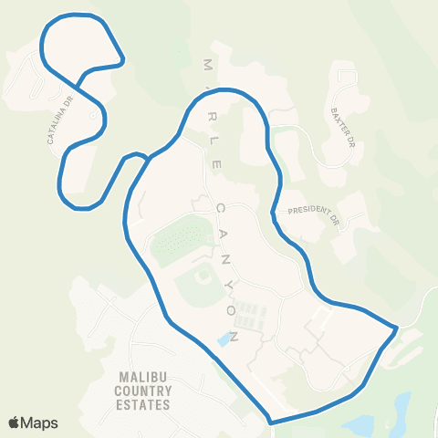Pepperdine Transit Services Drescher Blue map