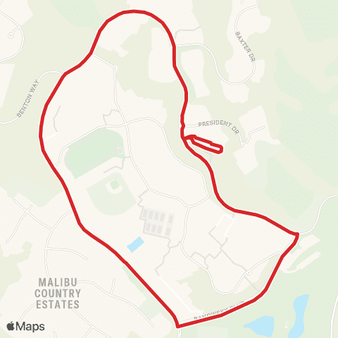Pepperdine Transit Services Extra Shuttle map