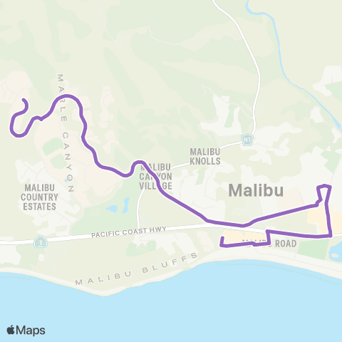 Pepperdine Transit Services Shopping Shuttle map