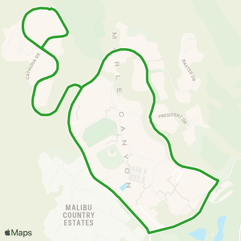 Pepperdine Transit Services Weekend map