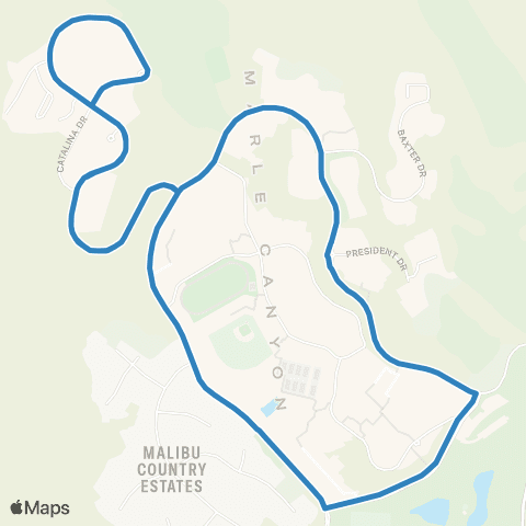 Pepperdine Transit Services Summer Blue map