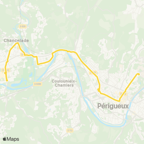 Péribus Ligne A map