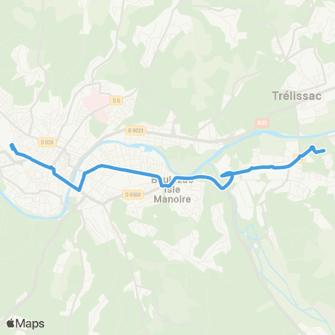 Péribus Ligne B map