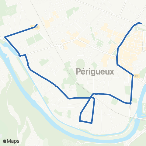 Péribus Navette Centre Ville map