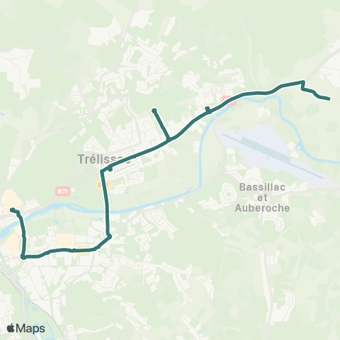 Péribus Ligne R1 map