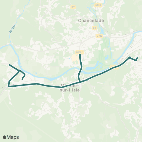 Péribus Ligne R5 map