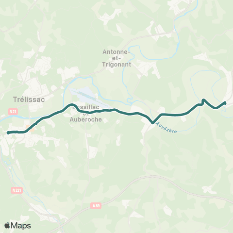 Péribus Ligne R12 map