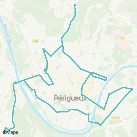 Péribus Navette Dimanche map