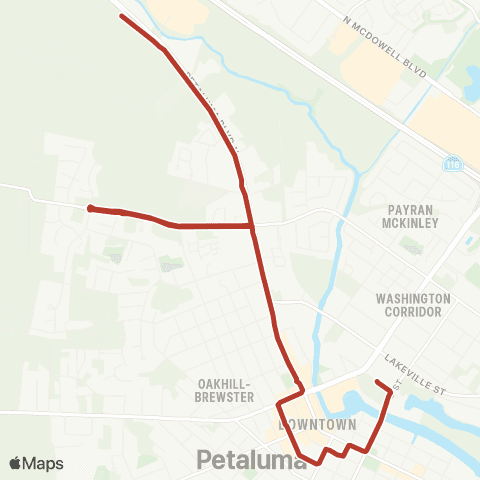 Petaluma Transit Petaluma Blvd N & SMART map