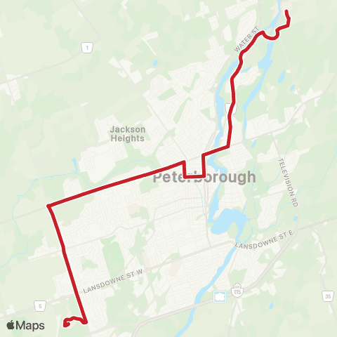 Peterborough Transit Parkhill map