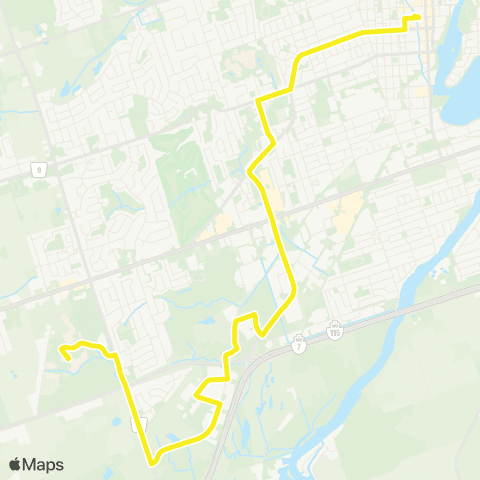Peterborough Transit The Parkway map