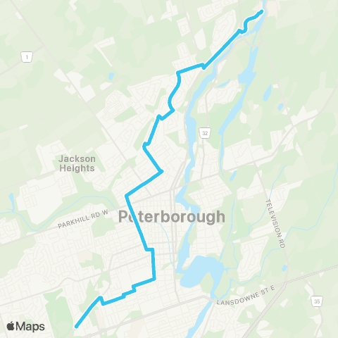 Peterborough Transit Park map