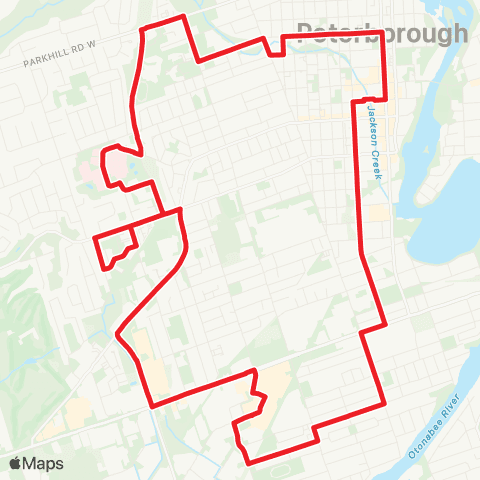 Peterborough Transit CB Red map