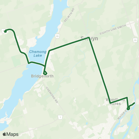 Peterborough Transit Ennismore map