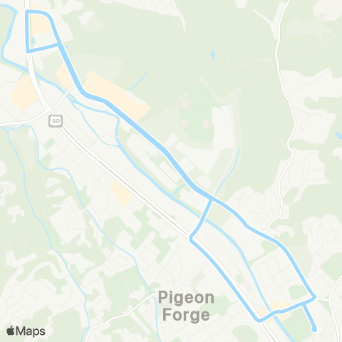 Pigeon Forge Mass Transit Route D map