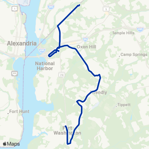 TheBus Southern Ave - Friendly / Ft Washington map