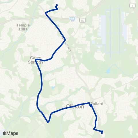 TheBus Branch Ave - Southern Regional Hosp map