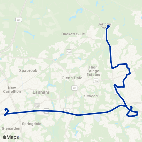 TheBus New Carrollton - Bowie State map