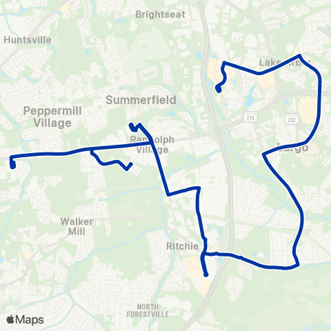 TheBus Addison Rd - Downtown Largo map