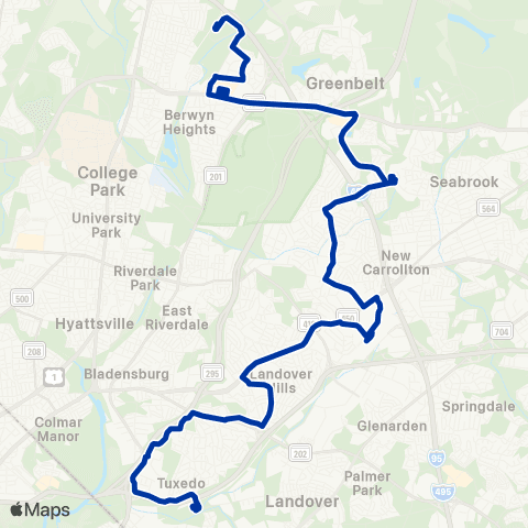 TheBus Greenbelt - Cheverly map