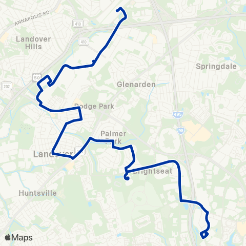 TheBus New Carrollton - Downtown Largo map