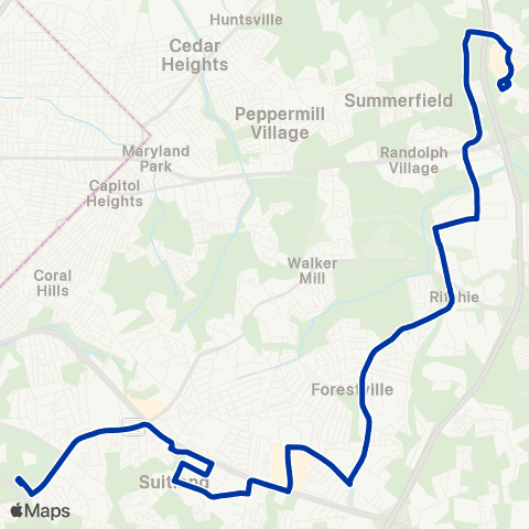TheBus Suitland - Downtown Largo map