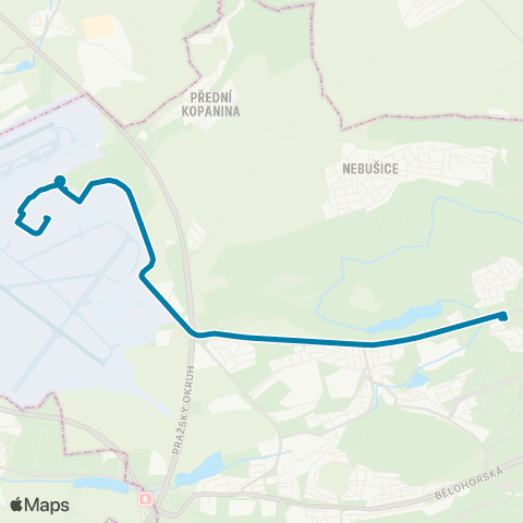 PID Nádraží Veleslavín - Letiště map