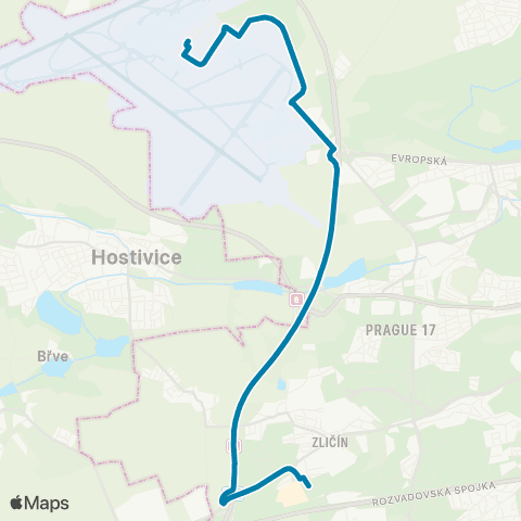 PID Zličín - Letiště / Terminál 1 map