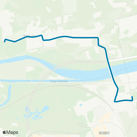 PID Nádraží Holešovice - Zoo Praha-Troja map