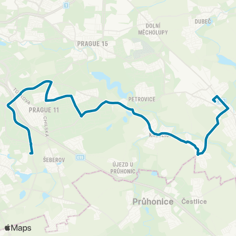 PID Koleje Jižní Město - Nádraží Uhříněves map
