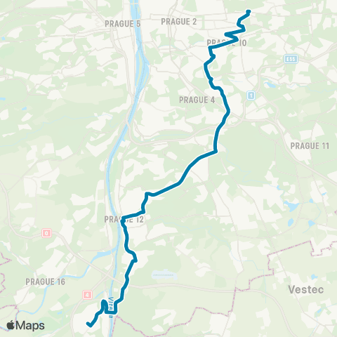 PID Želivského - Komořany - Sídliště Zbraslav map