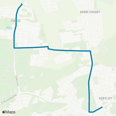 PID Kobylisy - Sídliště Čimice map