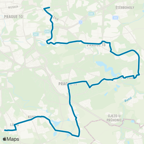 PID Strašnická - Sídliště Libuš map