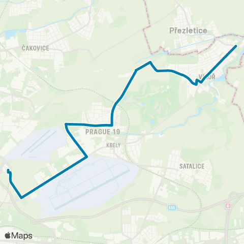 PID Letňany - Vinoř map