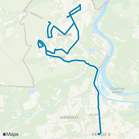 PID Dejvická - Lysolaje - Výhledy map