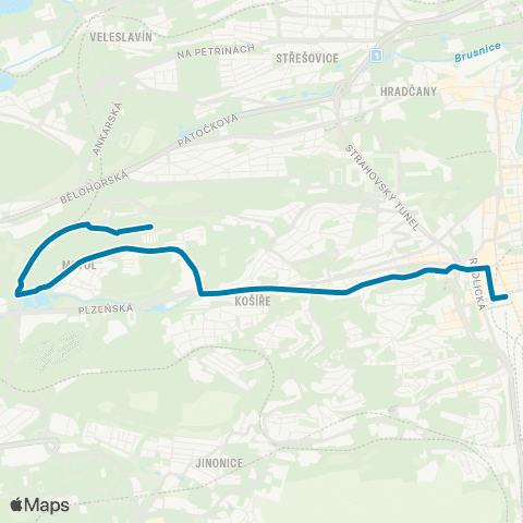 PID Na Knížecí - Nemocnice Na Homolce map