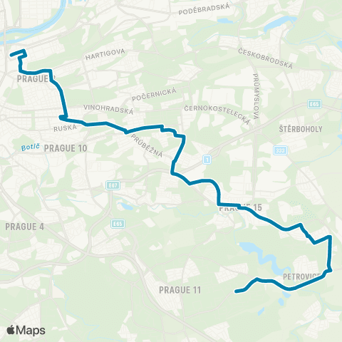 PID Florenc - Háje map